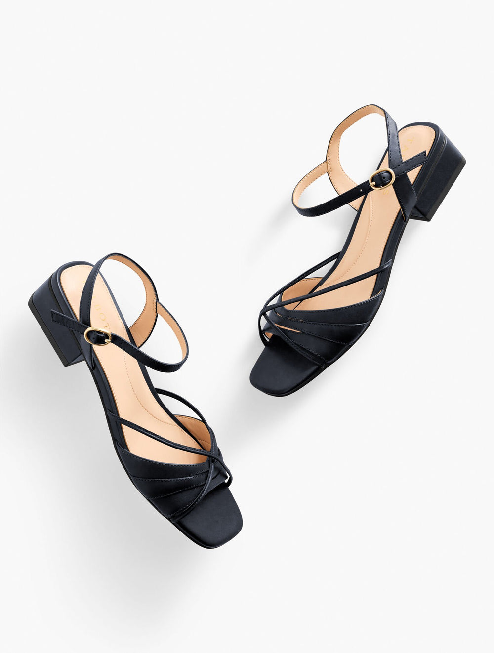VIV STRAPPY NAPPA BLOCK HEEL SANDALS | Talbots on sale