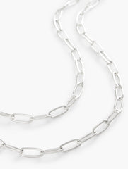 LAYERED PAPERCLIP LINK NECKLACE | Talbots sale