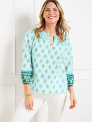 SMOCKED TOP - BREEZY BLOOMS | Talbots for sale