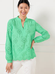 FLORAL EMBROIDERED TOP | Talbots for sale