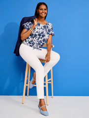 TIE FRONT TOP - BLUSHING ROSES | Talbots for sale