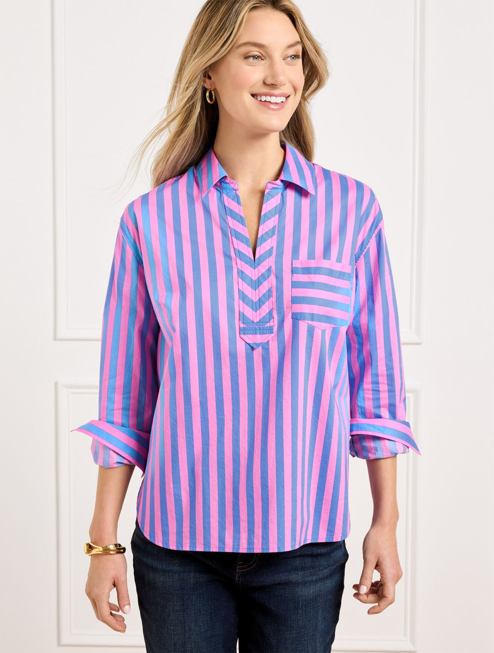 SHORT SHIRT - GARDEN STRIPE | Talbots for sale