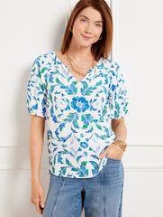 BEAUTIFUL SCROLL FLORAL TOP | Talbots near me