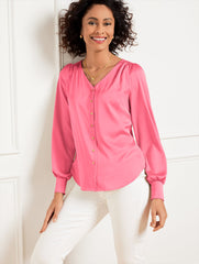 SOFT SATIN CHARMEUSE TOP | Talbots discount
