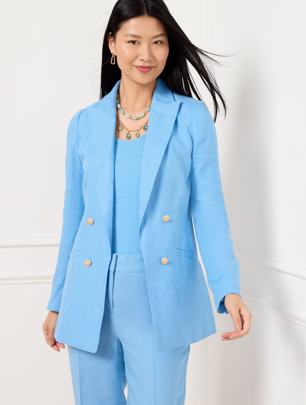 NO CLOSE LINEN BLAZER | Talbots outlet