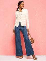 TEXTURED POLO CARDIGAN | Talbots sale