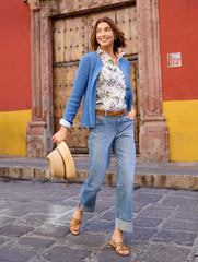STRAIGHT ANKLE CUFF JEANS - MCCARREN WASH | Talbots discount