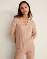 COTTON CASHMERE RIB V-NECK SWEATER | Talbots discount