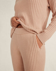 COTTON CASHMERE RIB-KNIT CROPPED PANTS | Talbots online