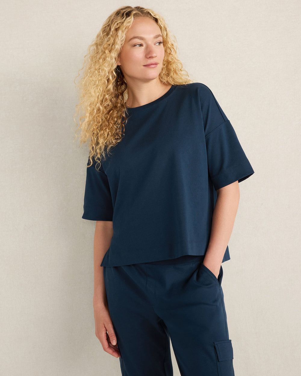 PLAITED ORGANIC COTTON JERSEY TEE | Talbots near me
