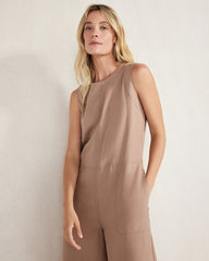 LINEN BLEND WIDE LEG JUMPSUIT | Talbots US