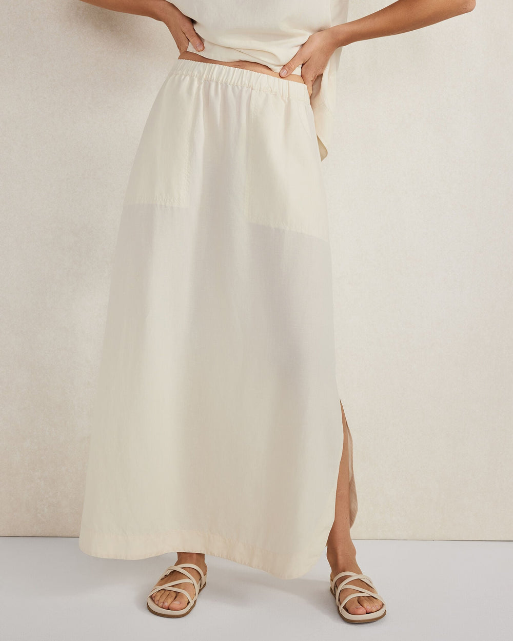 LINEN BLEND MAXI SHIRTTAIL SKIRT | Talbots for sale