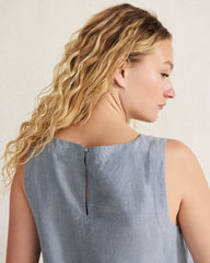 LINEN BLEND BATEAU NECK TOP | Talbots US