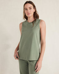 ORGANIC COTTON INTERLOCK SLEEVELESS TUNIC | Talbots sale