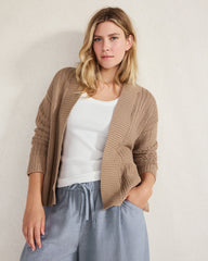 ORGANIC COTTON OPEN STITCH CARDIGAN | Talbots sale