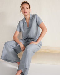 LINEN BLEND COLLARED SHIRT | Talbots on sale