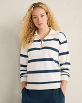 ORGANIC COTTON INTERLOCK STRIPED QUARTER ZIP | Talbots discount