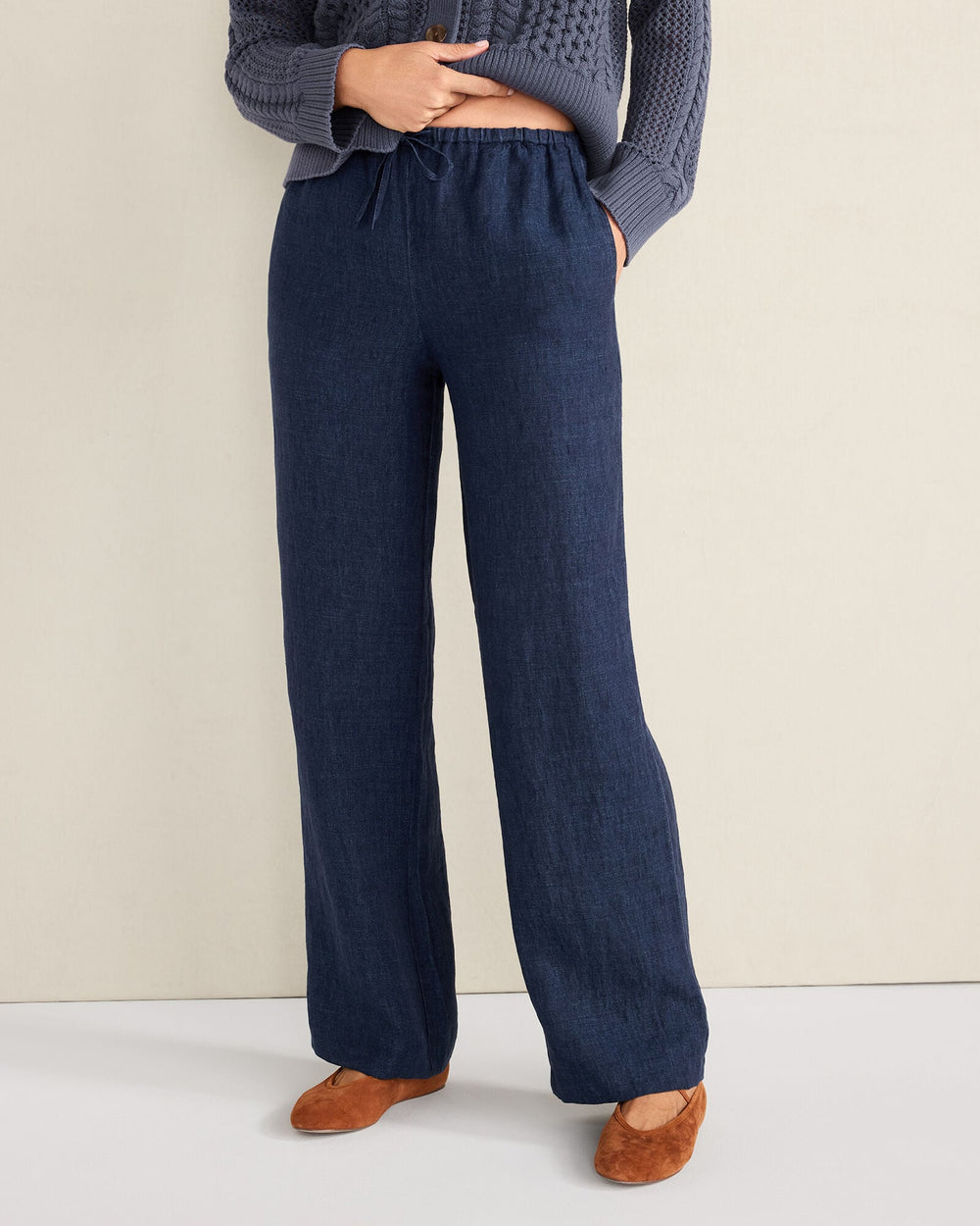 LINEN STRAIGHT LEG PANTS | Talbots US
