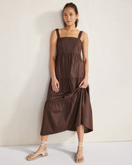 ORGANIC COTTON POPLIN MIDI DRESS | Talbots online