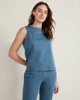 ORGANIC COTTON INTERLOCK SLEEVELESS TOP | Talbots online