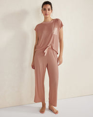 CALM & COOL CROPPED WIDE LEG SLEEP PANTS | Talbots for sale
