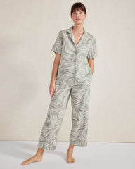 ORGANIC COTTON LINEN WATERCOLOR PAJAMA SHIRT | Talbots sale