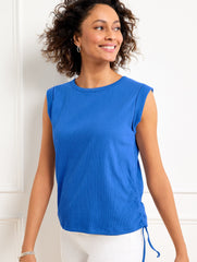 RUCHED CREWNECK TEE | Talbots for sale