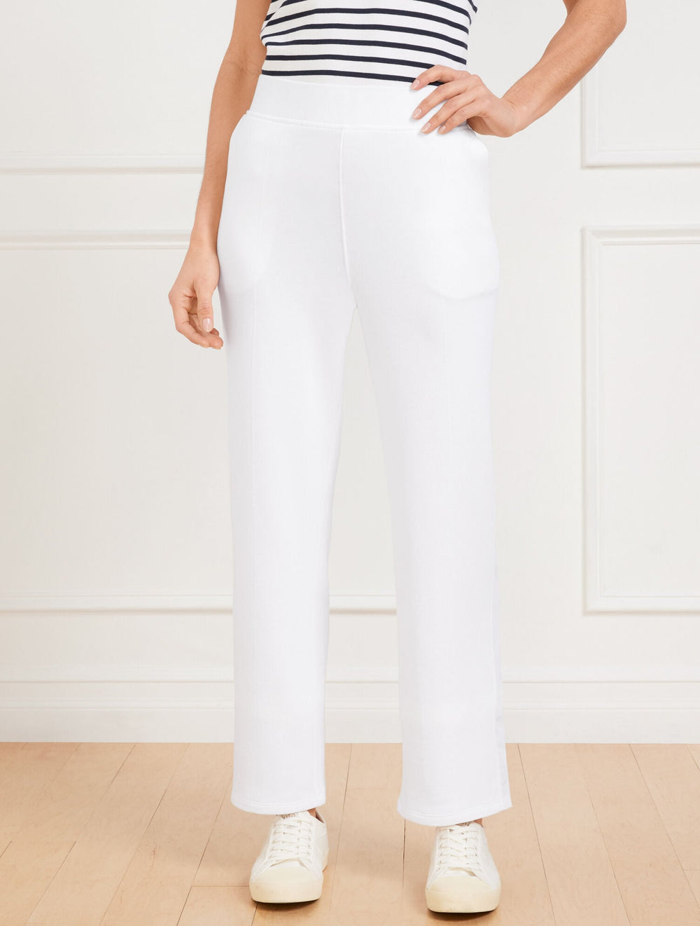 STRAIGHT LEG SEASIDE FRENCH TERRY PANTS | Talbots online