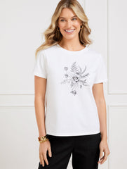 CREWNECK TEE - FLORAL | Talbots sale