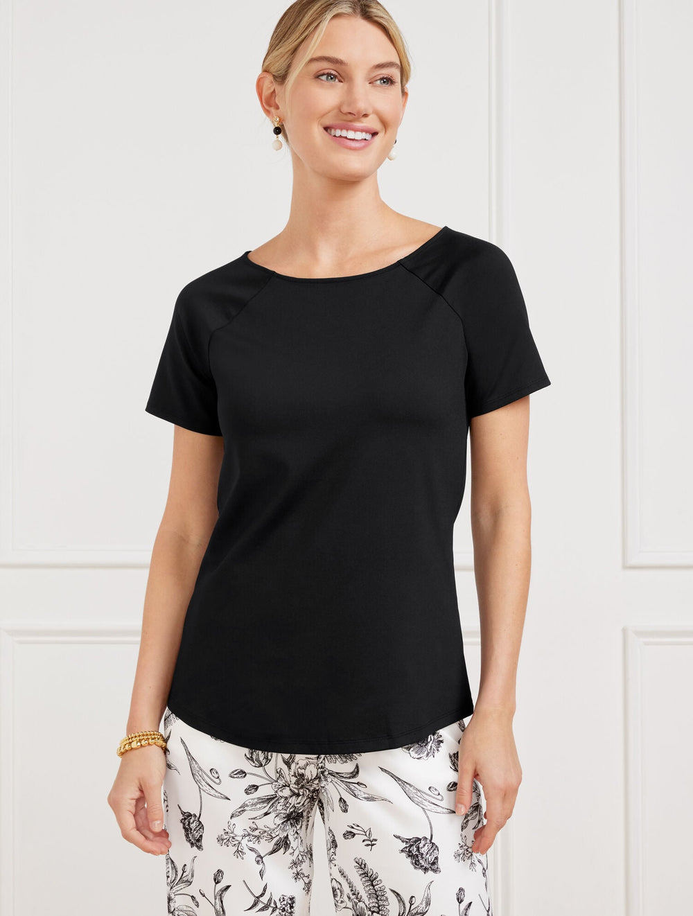 EFFORTLESS JERSEY BATEAU NECK TEE | Talbots US