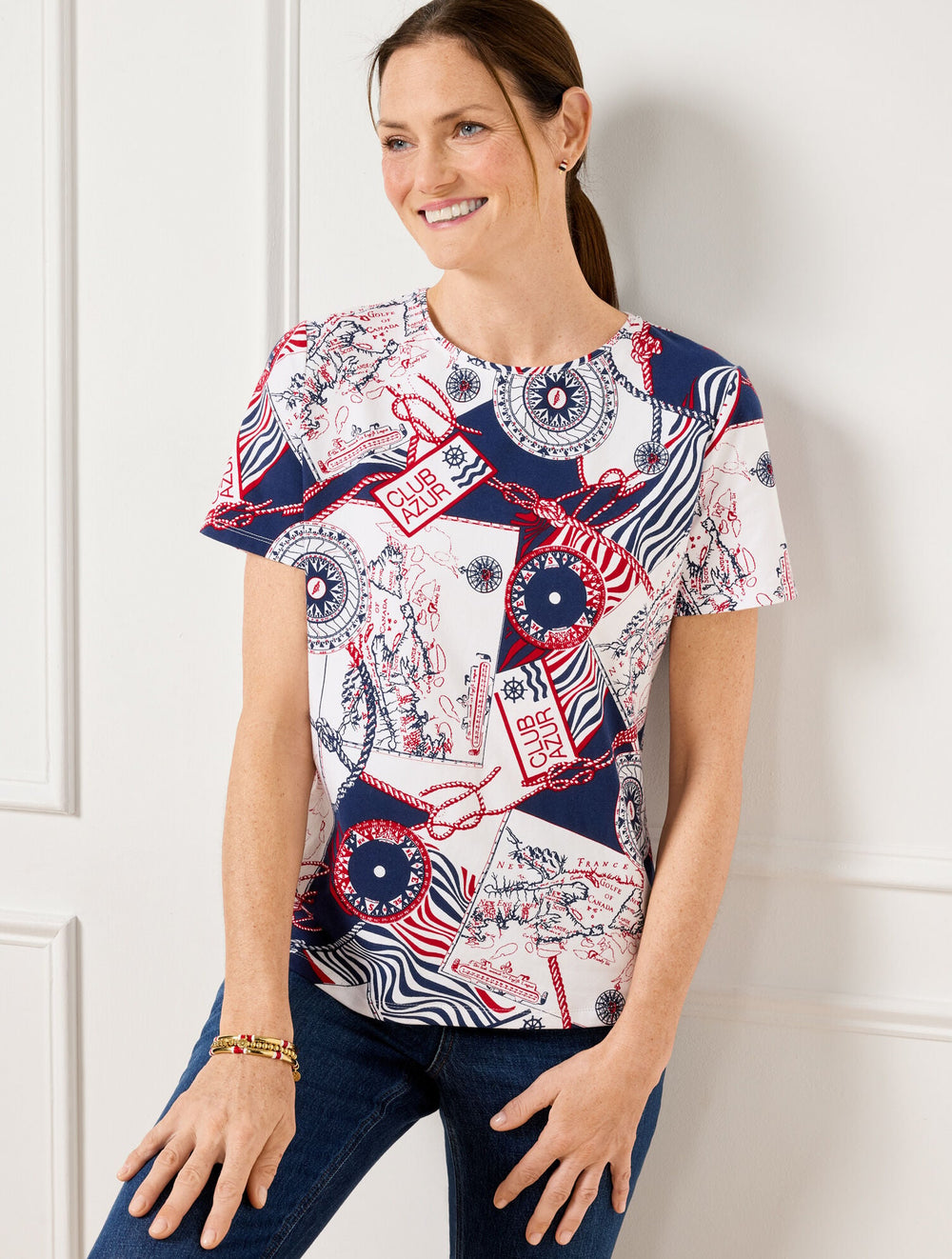 CREWNECK TEE - CÔTE D’AZUR | Talbots online