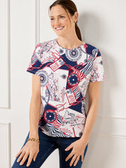 CREWNECK TEE - CÔTE D’AZUR | Talbots online