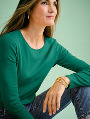 LONG SLEEVE CREWNECK TEE | Talbots on sale