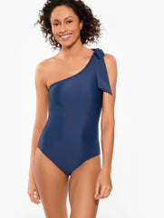 AQUA CLUB BOW SHOULDER ONE-PIECE SWIMSUIT | Talbots outlet