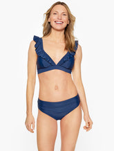 AQUA CLUB RUFFLE V-NECK BIKINI TOP | Talbots discount