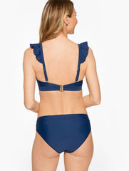 AQUA CLUB RUFFLE V-NECK BIKINI TOP | Talbots discount