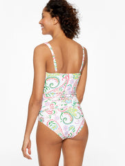 AQUA CLUB V-NECK TANKINI - ISLAND PAISLEY | Talbots discount