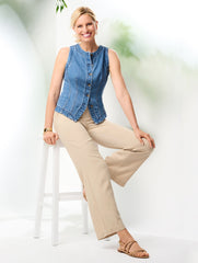 FLOWY WIDE ANKLE PANTS | Talbots discount
