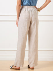 WIDE LEG WASHED LINEN PANTS - CROSS-DYED | Talbots outlet