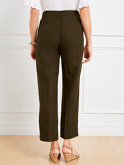 SLIM WIDE ANKLE CUFF LINEN PANTS | Talbots for sale