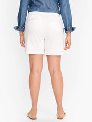 PLUS EXCLUSIVE SUMMERWEIGHT DENIM SKORT - WHITE | Talbots US