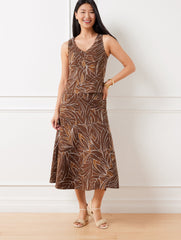 MODERN POPLIN SEAMED MIDI SKIRT - LIVELY LINES | Talbots for sale