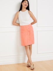 SCALLOP WRAP LINEN SKIRT - CROSS DYED | Talbots discount