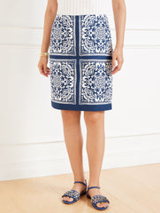 CANVAS A-LINE SKIRT - ELABORATE MEDALLION | Talbots on sale