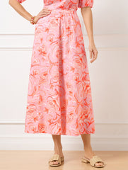 FRESH POPLIN SEAMED MIDI SKIRT - JACOBEAN FANTASIA | Talbots for sale