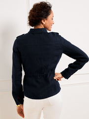 WASHED LINEN SHIRT JACKET - WHITE | Talbots for sale