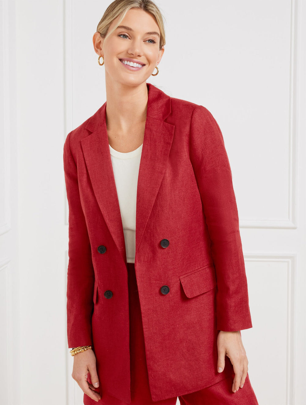 NO CLOSE LINEN BLAZER | Talbots online
