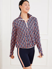 PERFORMANCE INTERLOCK HALF-ZIP PULLOVER - PINWHEEL GEO | Talbots near me
