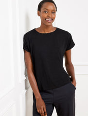 SUPERSOFT SLUB CREWNECK TEE | Talbots outlet