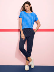 SUPERSOFT SLUB CREWNECK TEE - BASELINE STRIPE | Talbots US